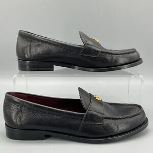 NEW Tory Burch Women’s Classic Goat Leather Loafers Black Size 7.5M